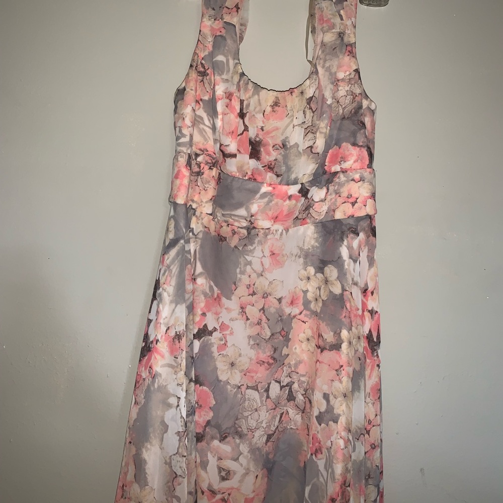 Grey and pink floral dress